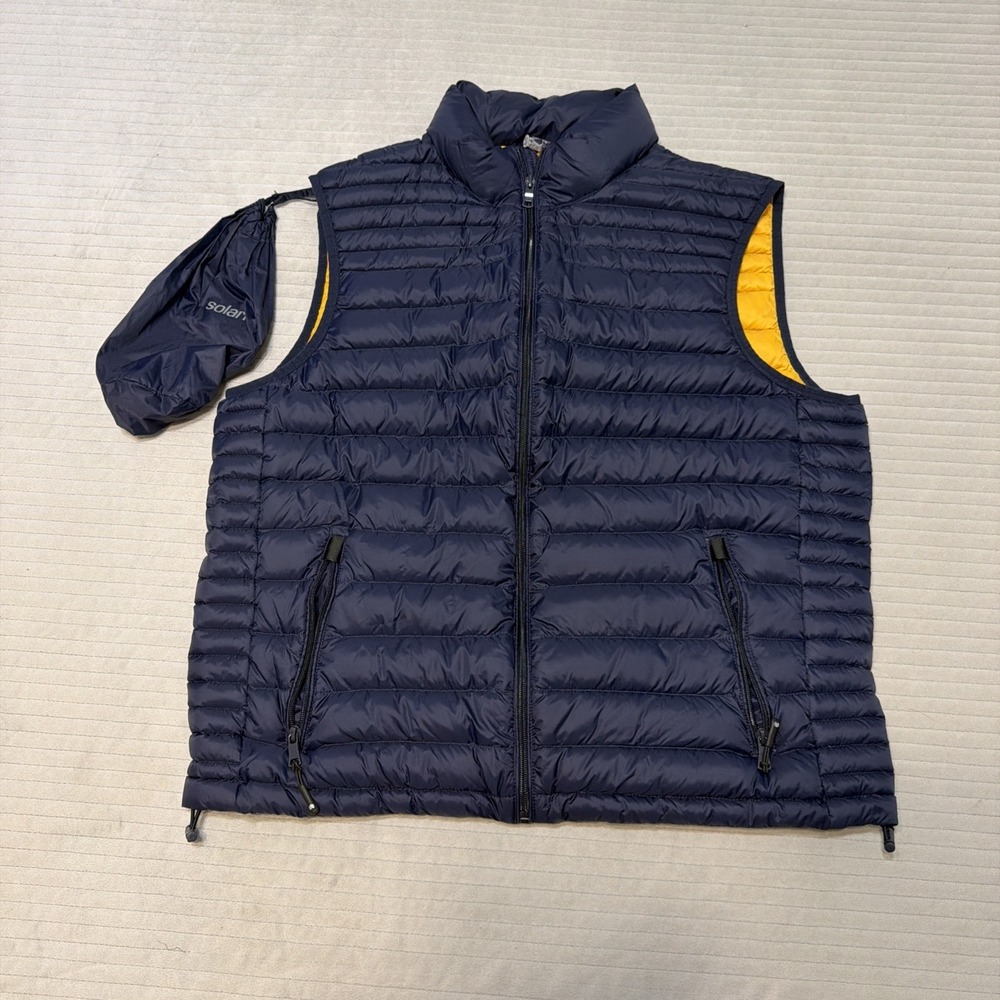 Solaris Blue Natural Down Duck Down Puffer Vest Size Large